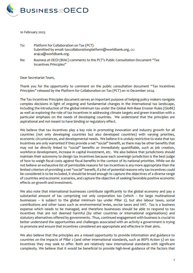 Response to PCT 2025